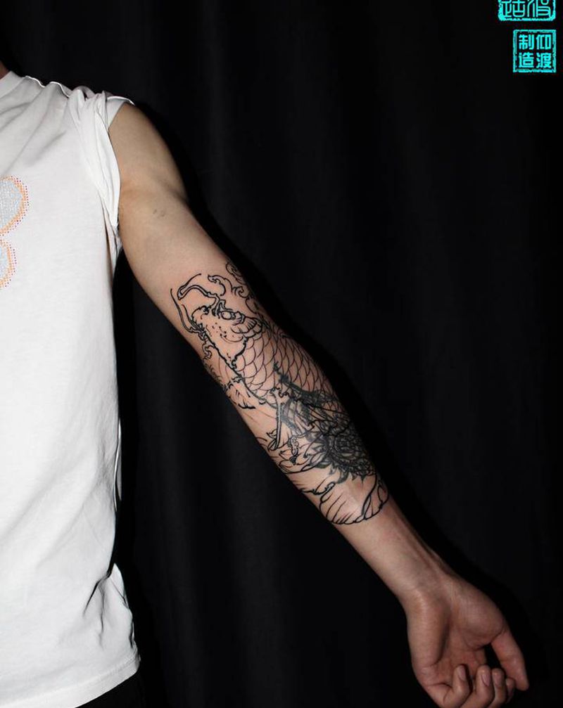 遮盖未完成纹身图片_手臂新传统纹身图案