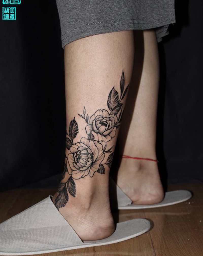 素花纹身图片_新传统纹身图案