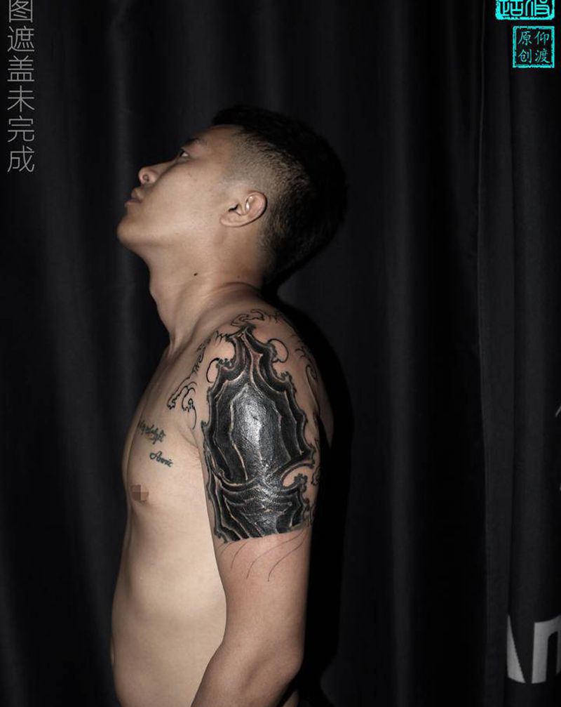 遮盖未完成纹身图片_手臂老传统纹身图案
