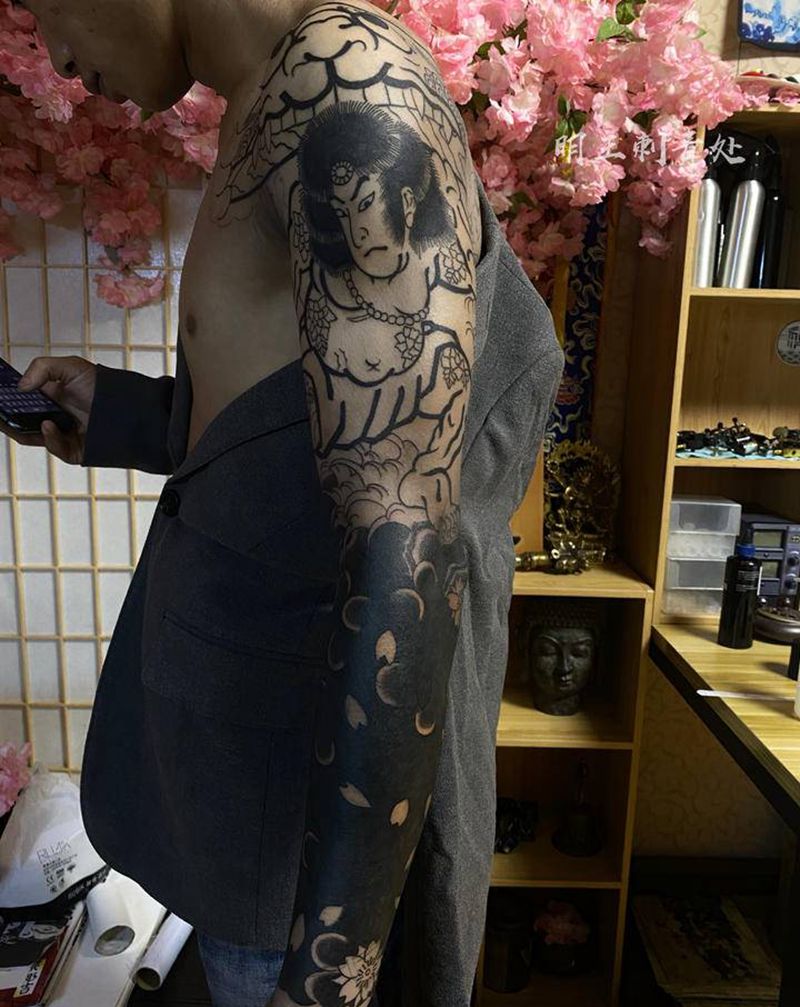 小臂遮盖_张顺纹身图片_手臂老传统纹身图案