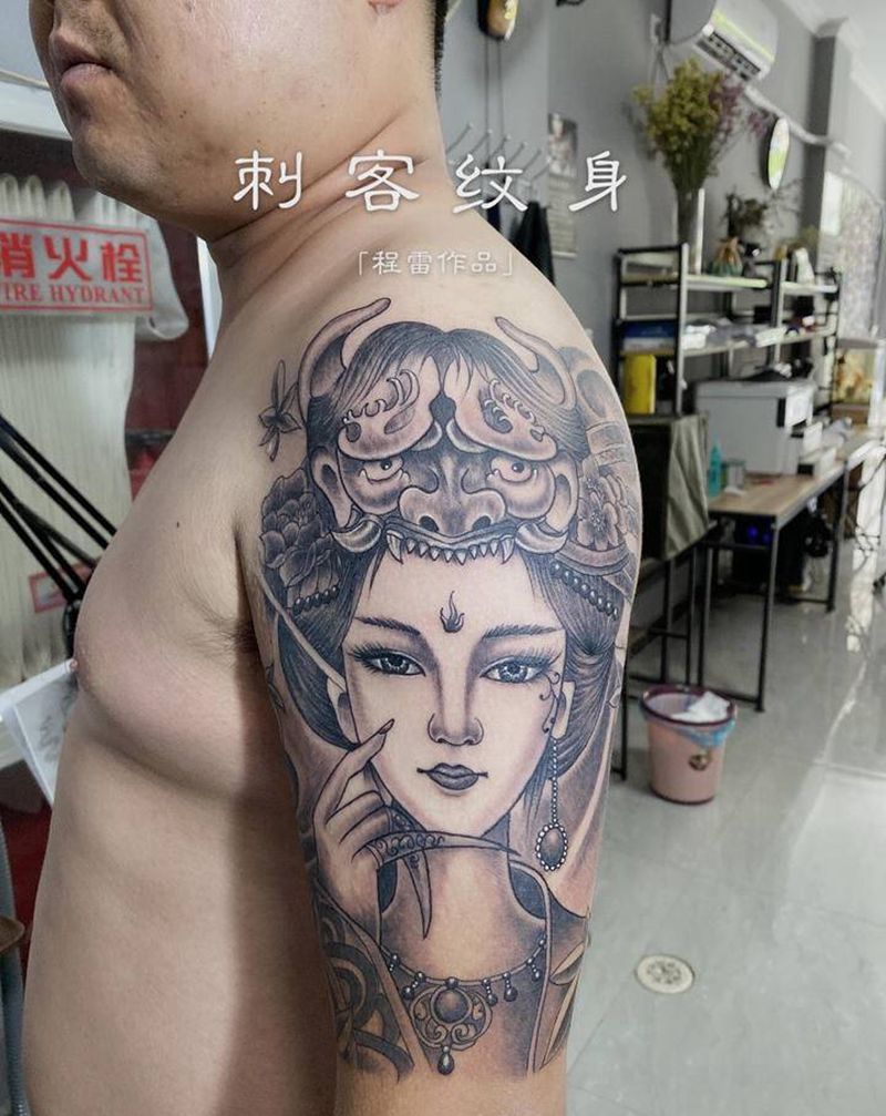 艺妓纹身图片_手臂纹身图案