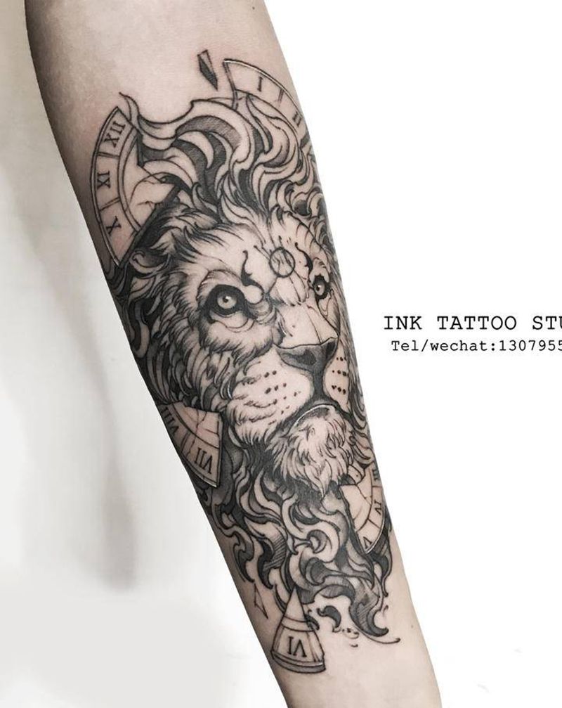 木法沙纹身图片_手臂几何New School纹身图案