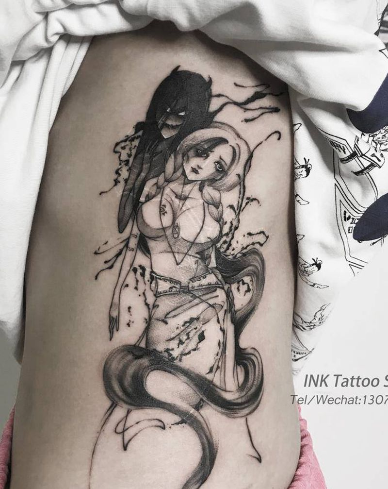 顾客自带图纹身图片_腰部点刺纹身图案