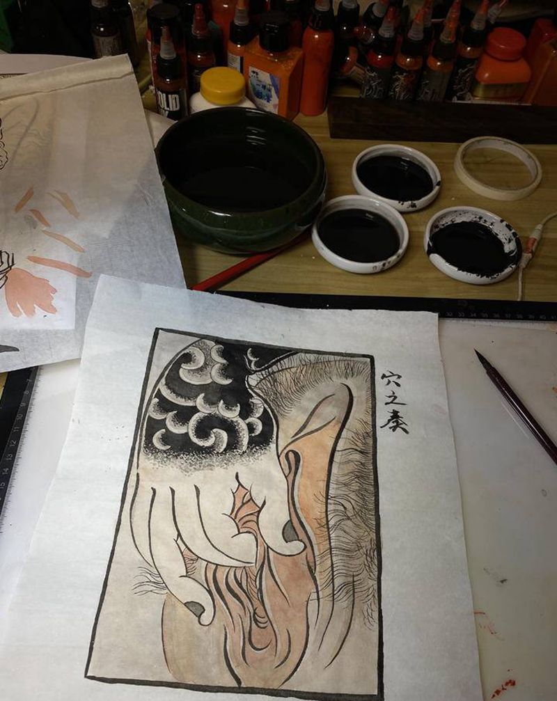 挠耳朵纹身图片_老传统纹身图案