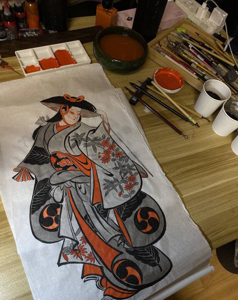 窈窕纹身图片_老传统纹身图案