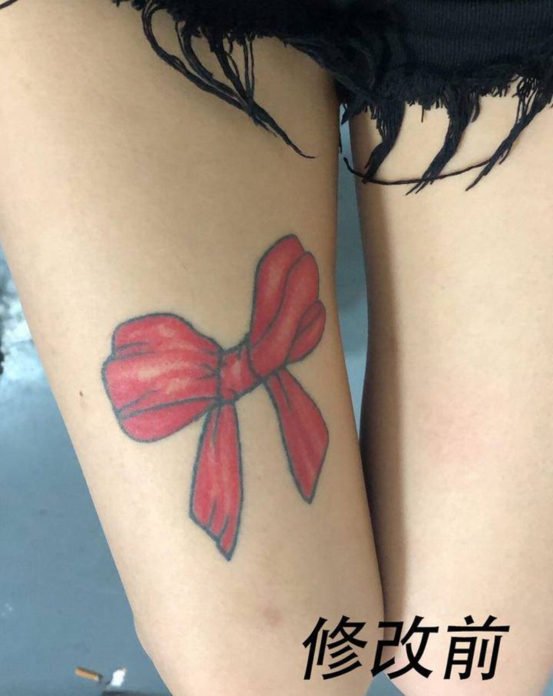 旧貌换新颜纹身图片_腿部New School纹身图案