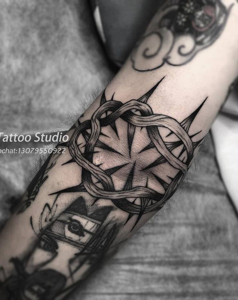 荆棘纹身图片_手臂Old School纹身图案