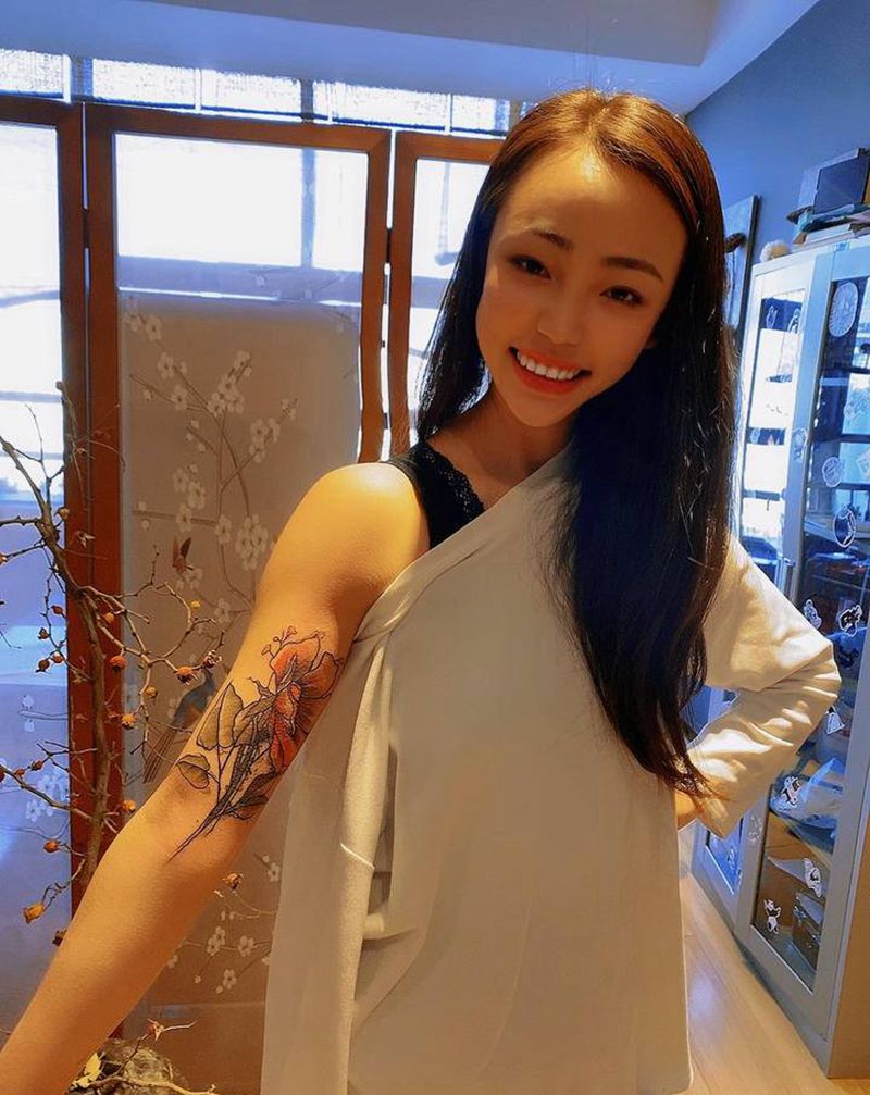 遮盖字母纹身图片_手臂水墨水彩纹身图案