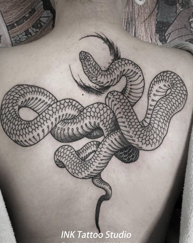 半成品纹身图片_背部点刺纹身图案