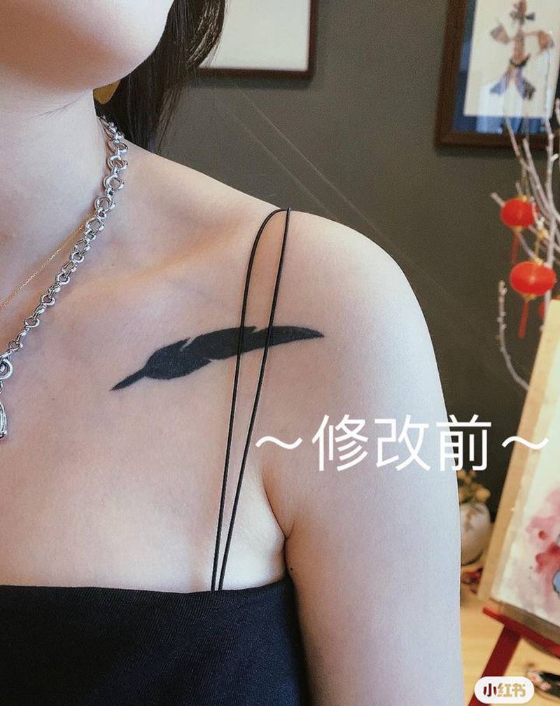 遮盖作品纹身图片_肩部胸部纹身图案