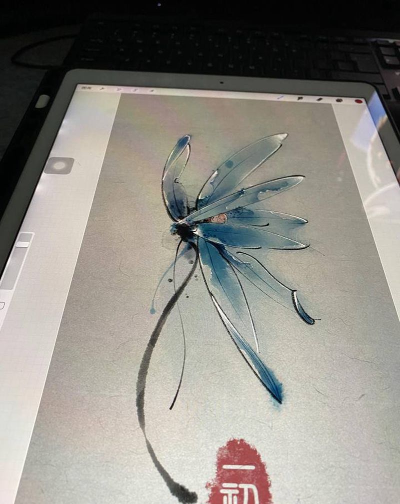 彼岸与莲纹身图片_水墨纹身图案