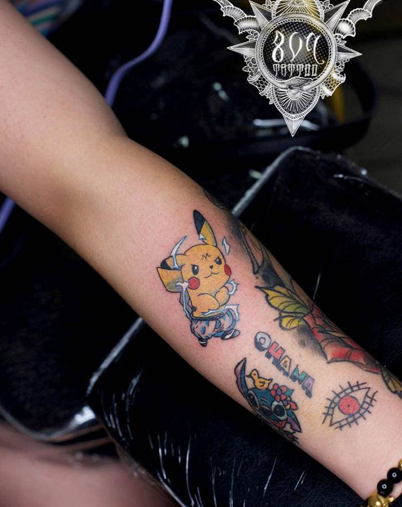 皮卡丘纹身图片_手臂纹身图案