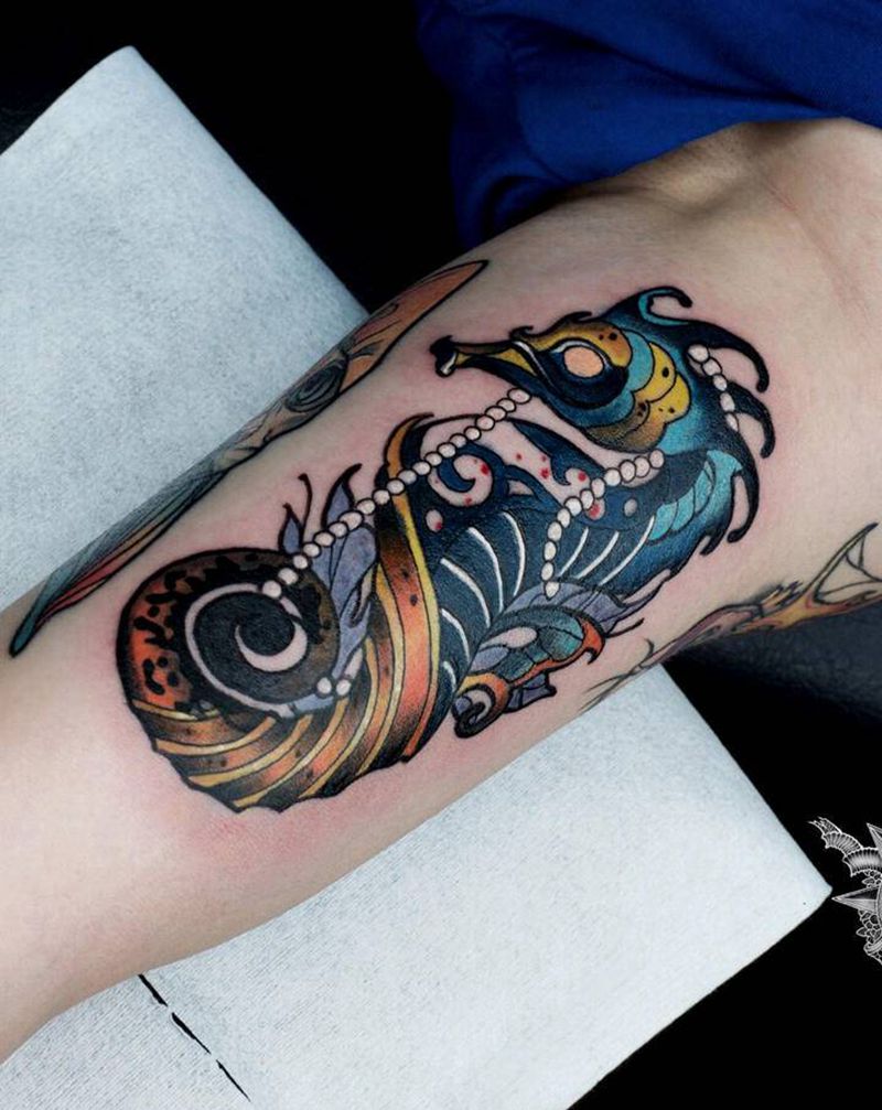 Newschool 海马纹身图片_手臂New School纹身图案