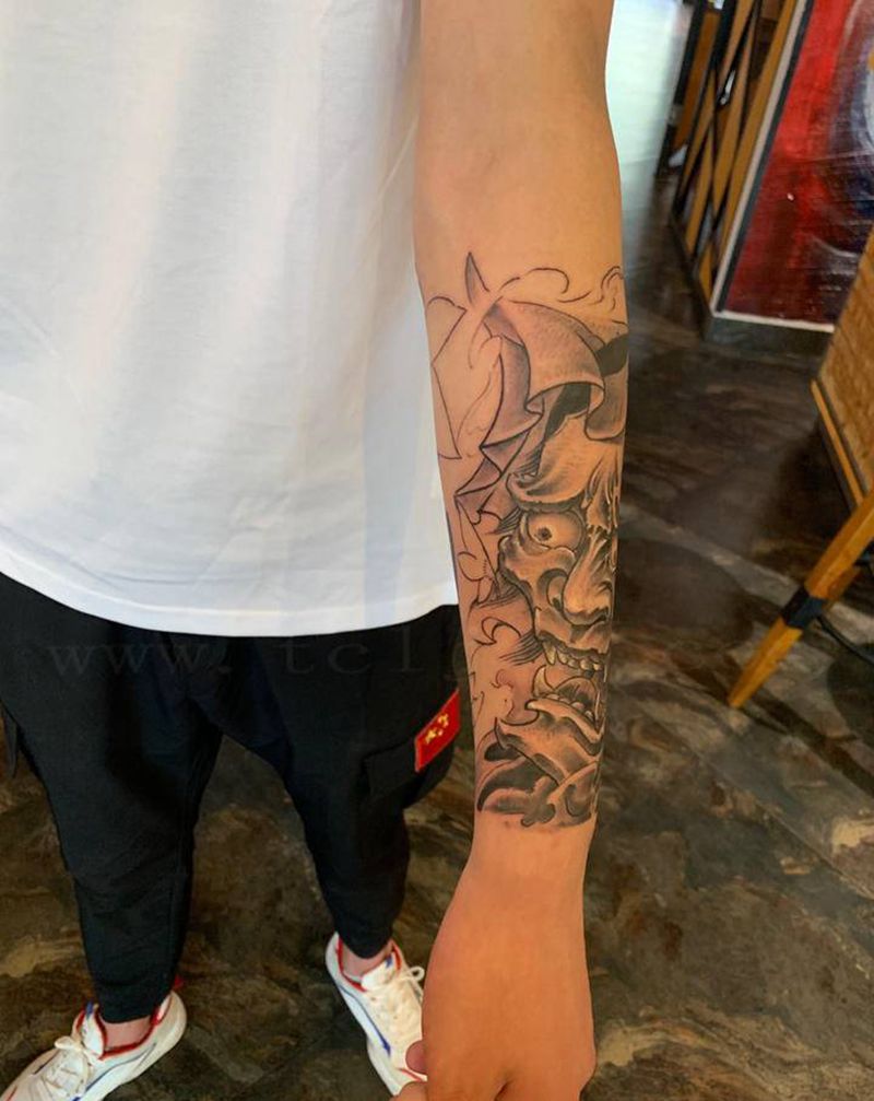 般若纹身图片_手臂老传统新传统纹身图案