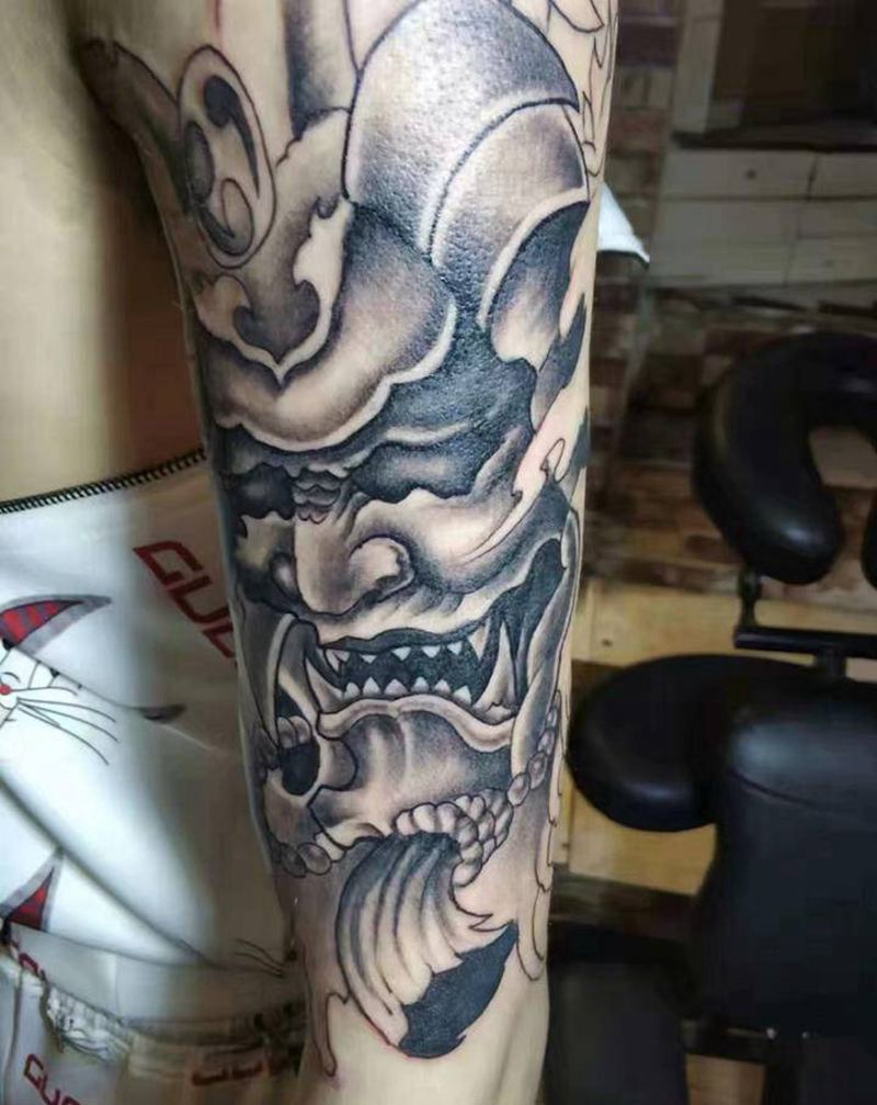 般若纹身图片_手臂新传统老传统般若纹身图案