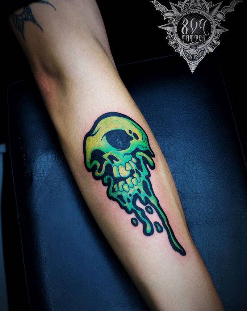 Newschool骷髅纹身图片_手臂New School纹身图案