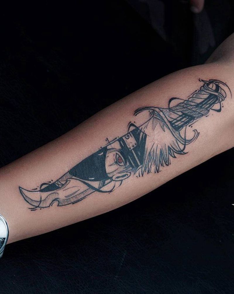 动漫风格遮盖烟疤纹身图片_手臂纹身图案