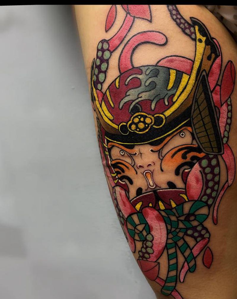 猜猜这是什么纹身图片_腿部新传统纹身图案