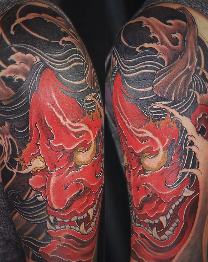 般若纹身图片_手臂新传统纹身图案