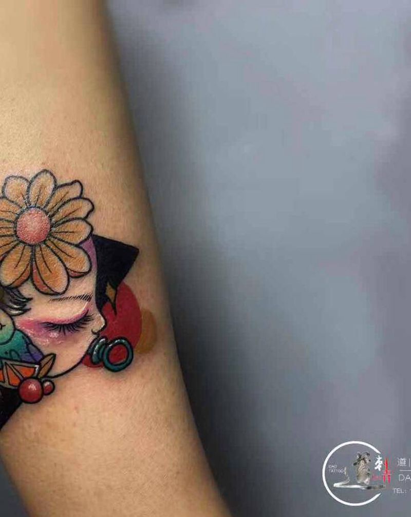 小可爱一枚纹身图片_脚部腿部New School新传统纹身图案