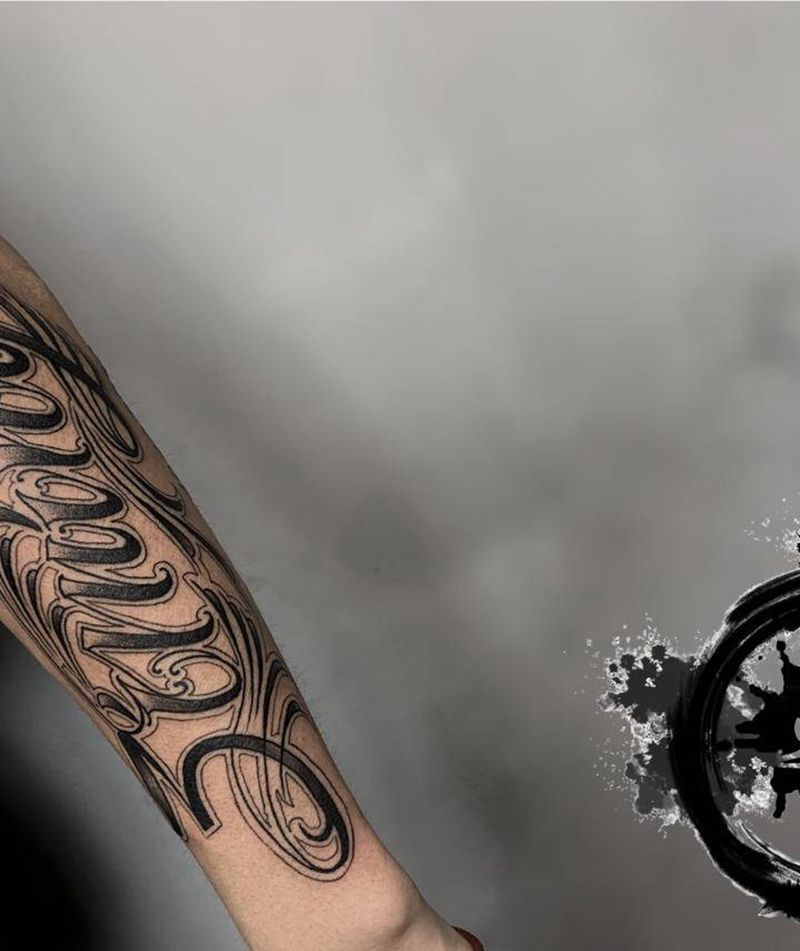 花体英文纹身图片_手臂手部欧美写实New School纹身图案