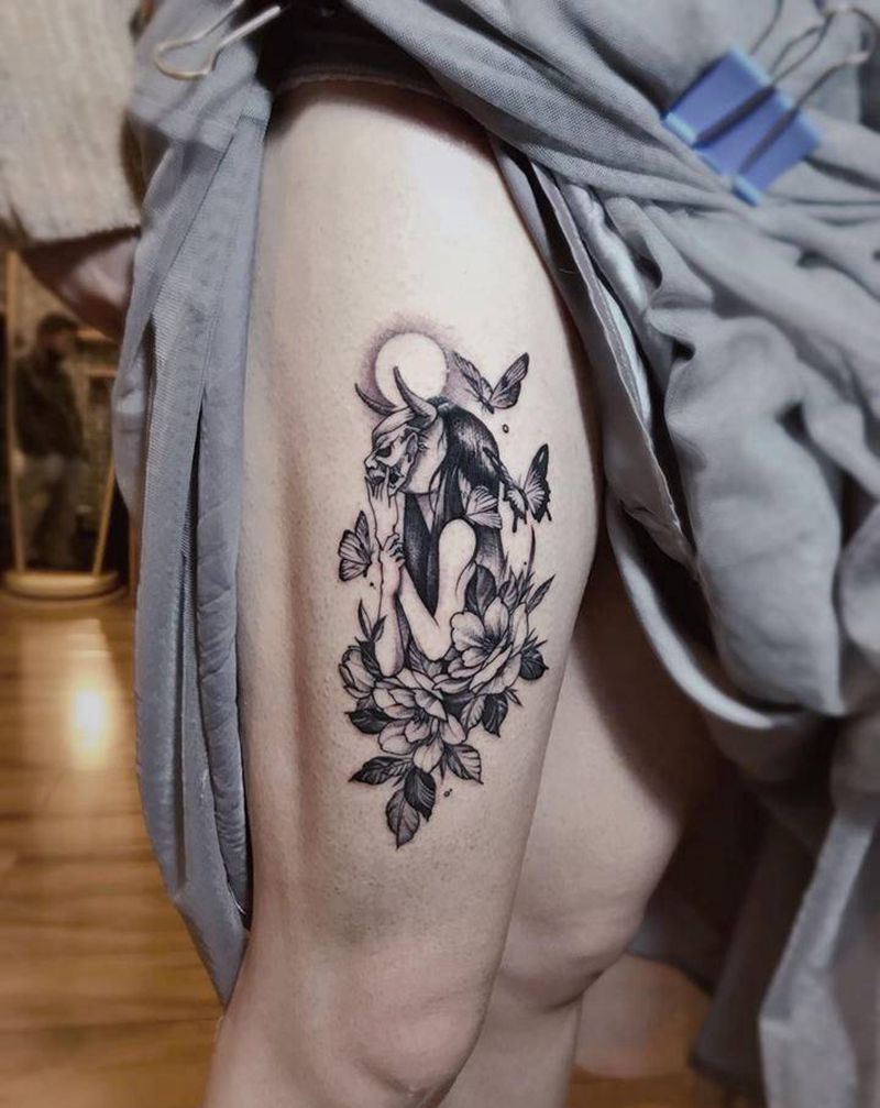 画纹身图片_腿部纹身图案