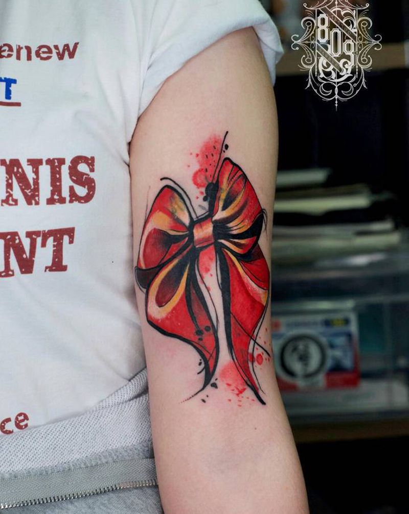 遮盖纹身图片_手臂水彩New School纹身图案