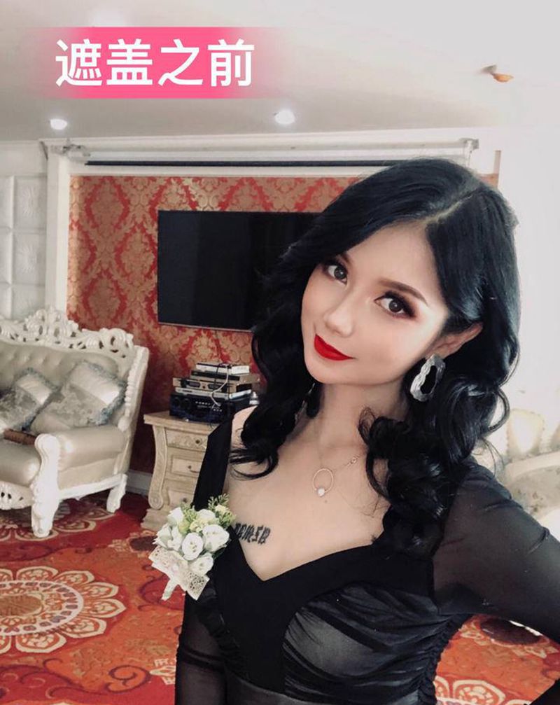 遮盖前后纹身图片_胸部纹身图案