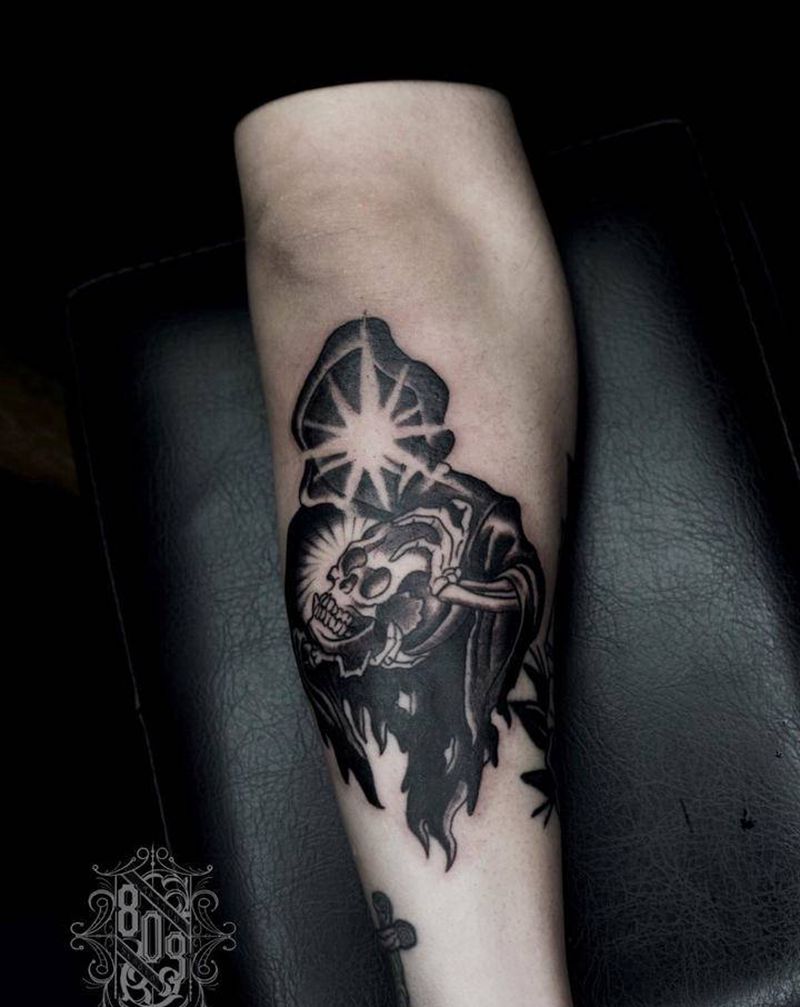 oldschool小臂拼接纹身图片_手臂Old School纹身图案