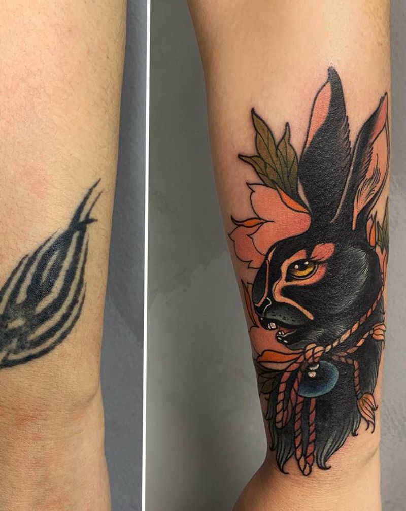 遮盖小图一枚纹身图片_手部手臂Old SchoolNew School纹身图案