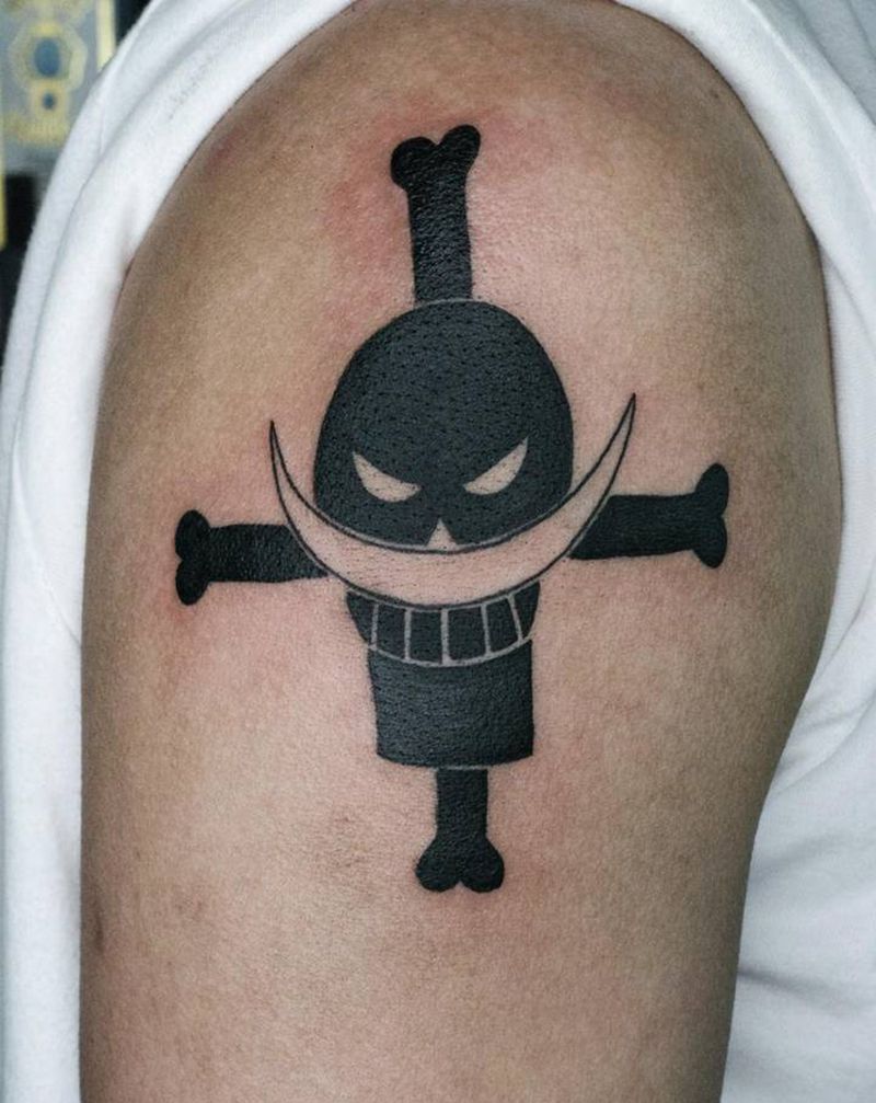 One  piece 白胡子纹身图片_手臂纹身图案