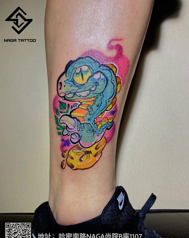 newschool纹身图片_腿部New School纹身图案