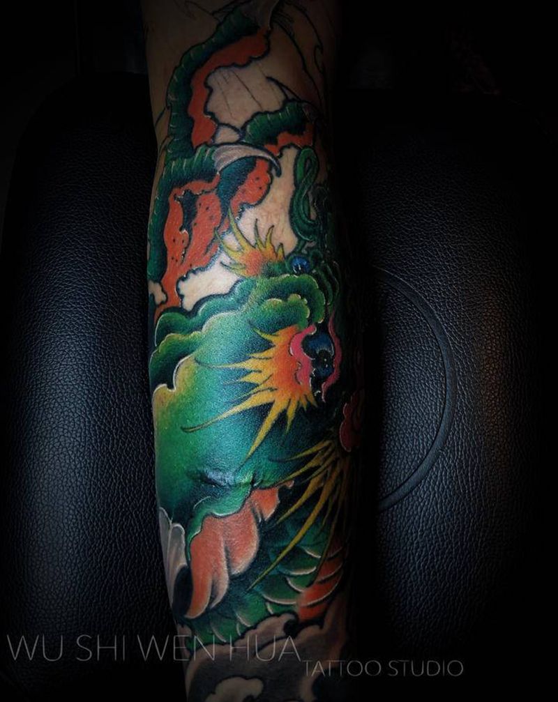 青龙纹身图片_手臂手部新传统老传统纹身图案