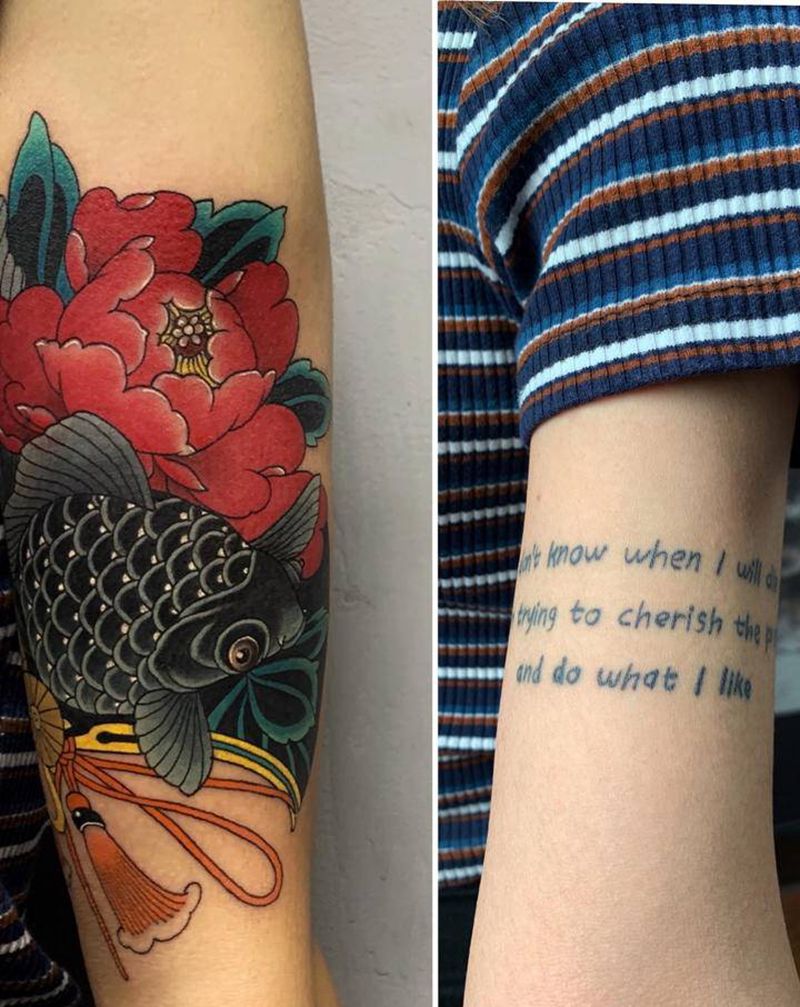 小金鱼纹身图片_手部手臂纹身图案