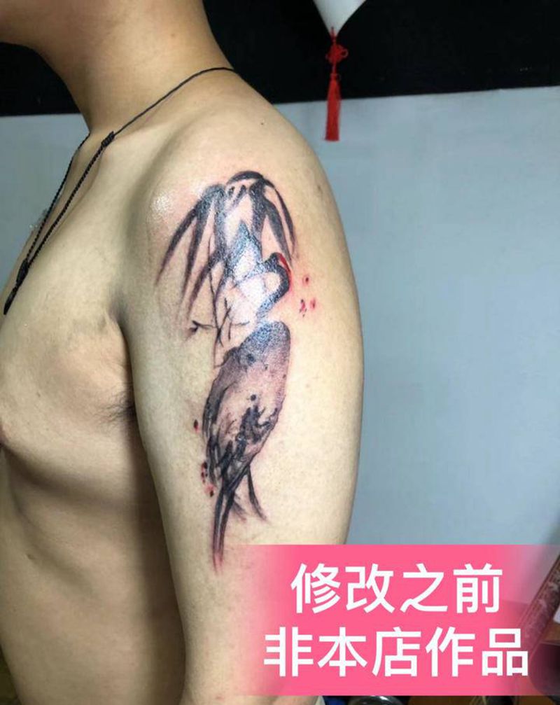 修改前后纹身图片_手臂水墨纹身图案