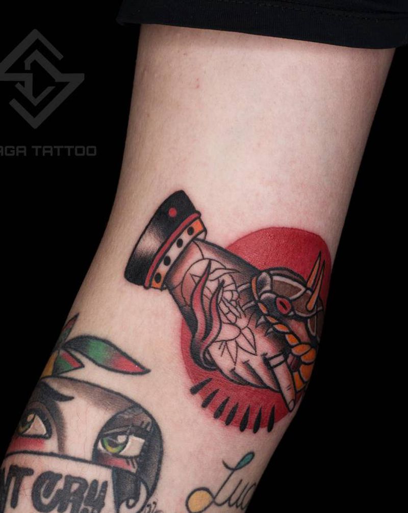 oldschool花臂拼接纹身图片_手臂Old School纹身图案