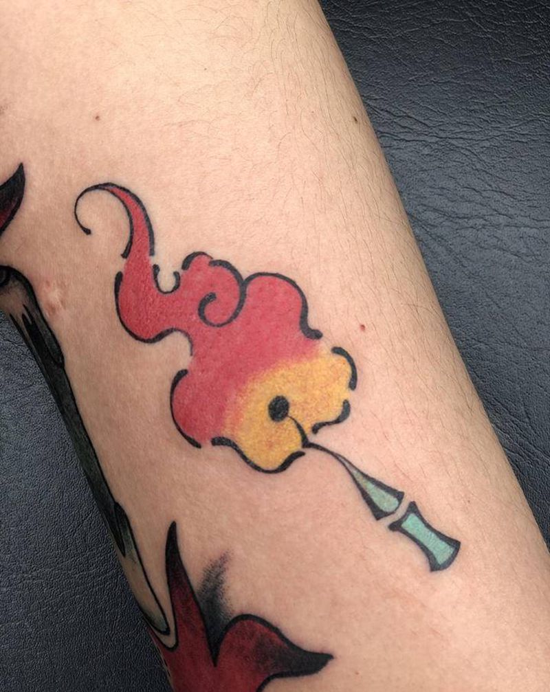 小火柴纹身图片_手臂New School火柴纹身图案