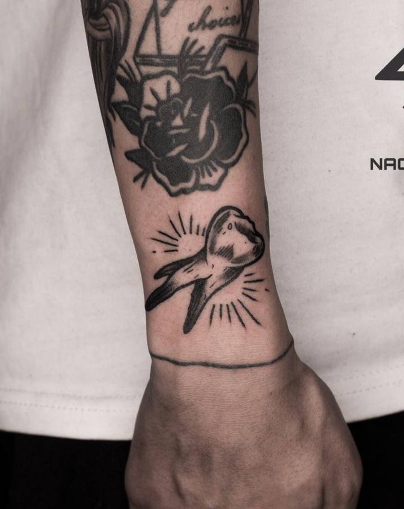 oldschool拼接纹身图片_手臂Old School纹身图案