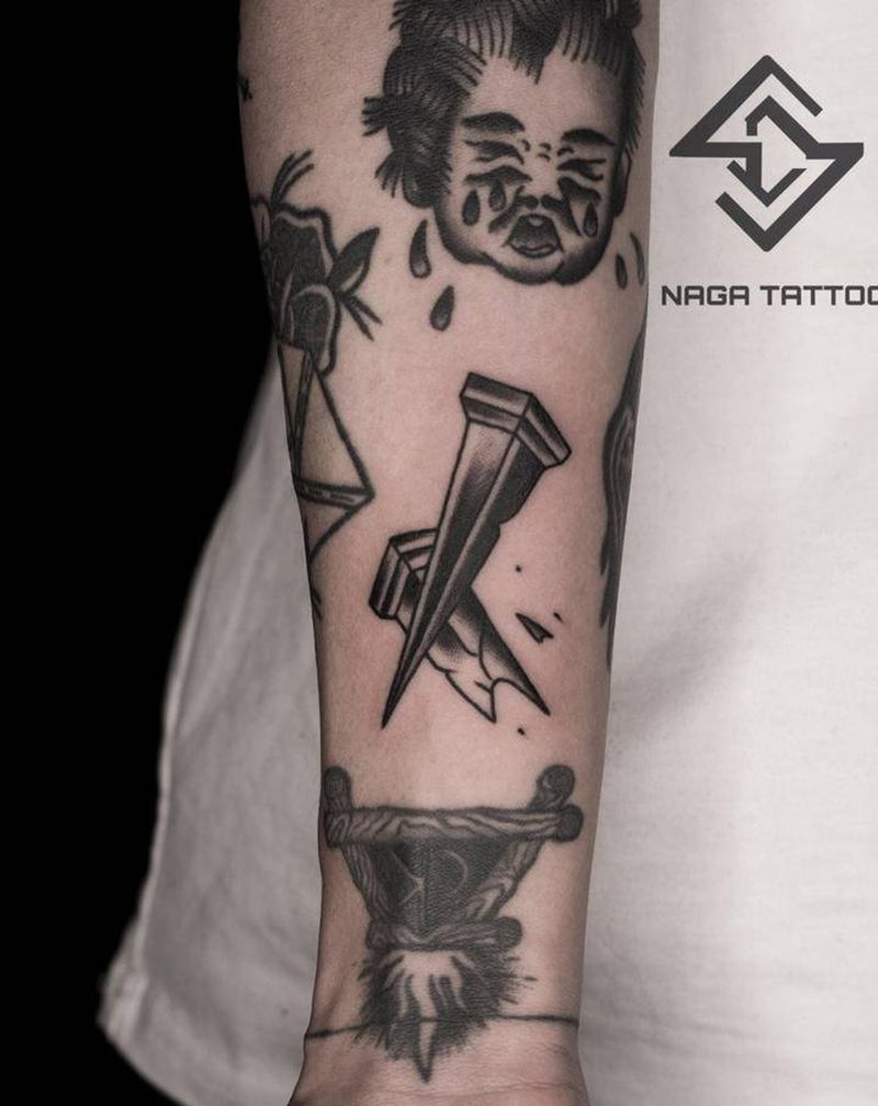 oldschool拼接纹身图片_手臂Old School纹身图案