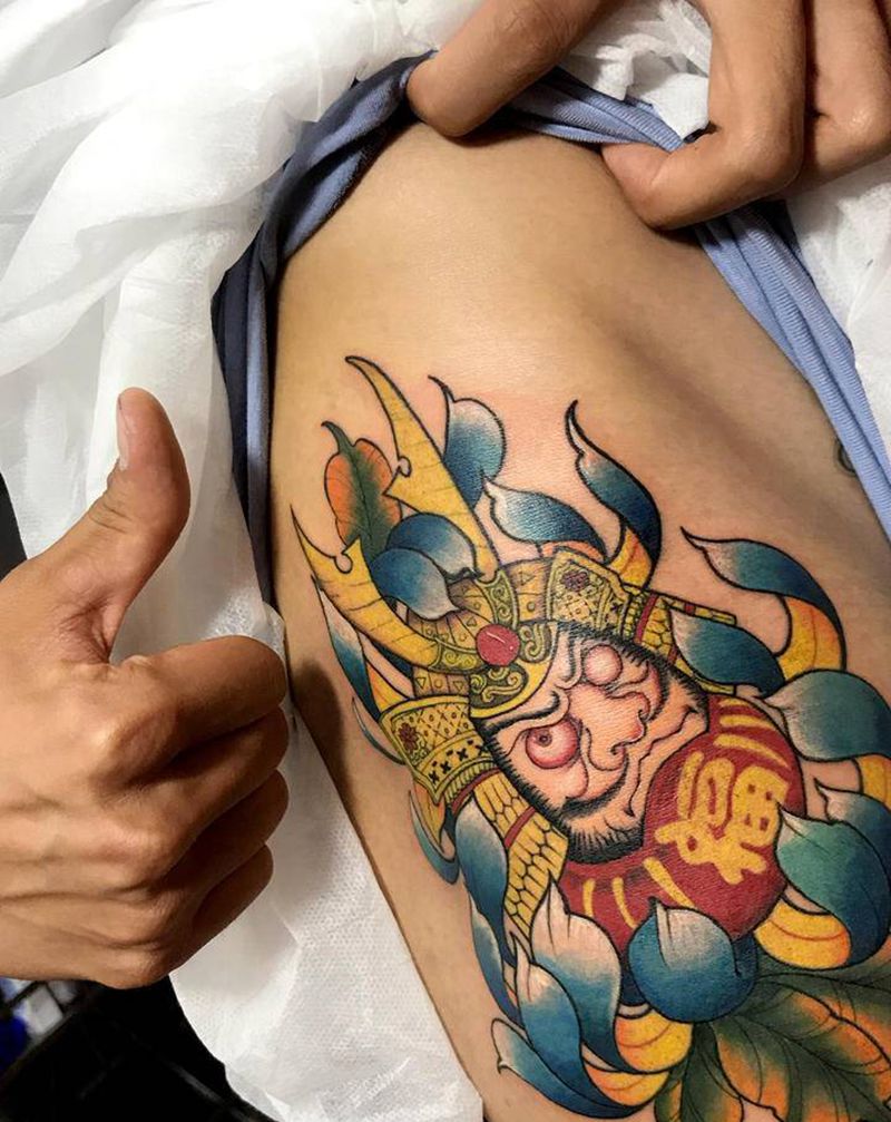 原创达摩蛋啦纹身图片_臀部新传统纹身图案