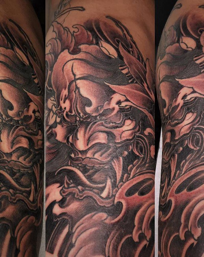 般若纹身图片_手臂肩部新传统老传统半胛纹身图案