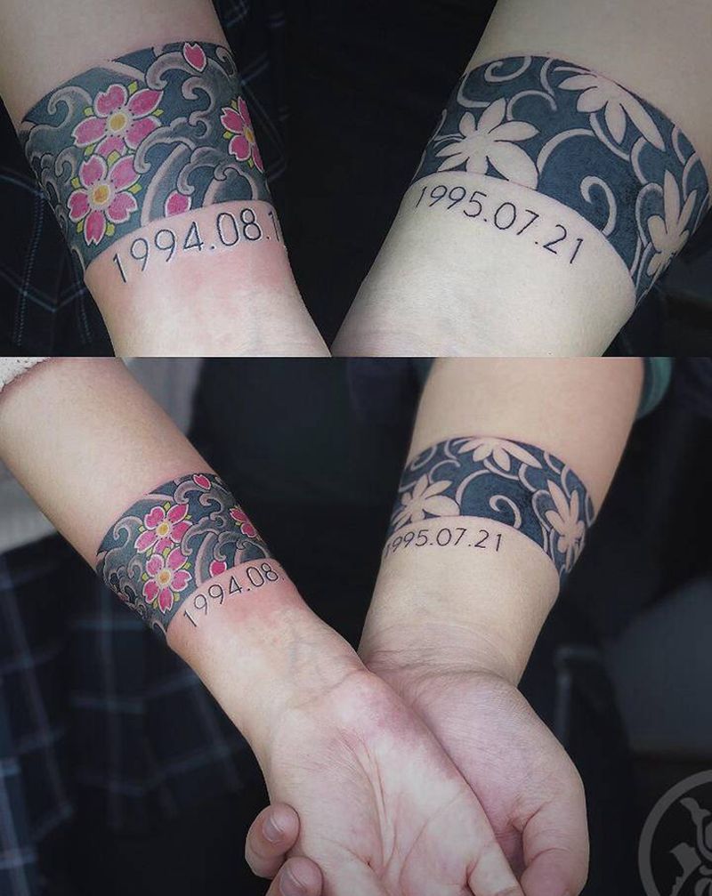 臂环纹身图片_手臂老传统纹身图案