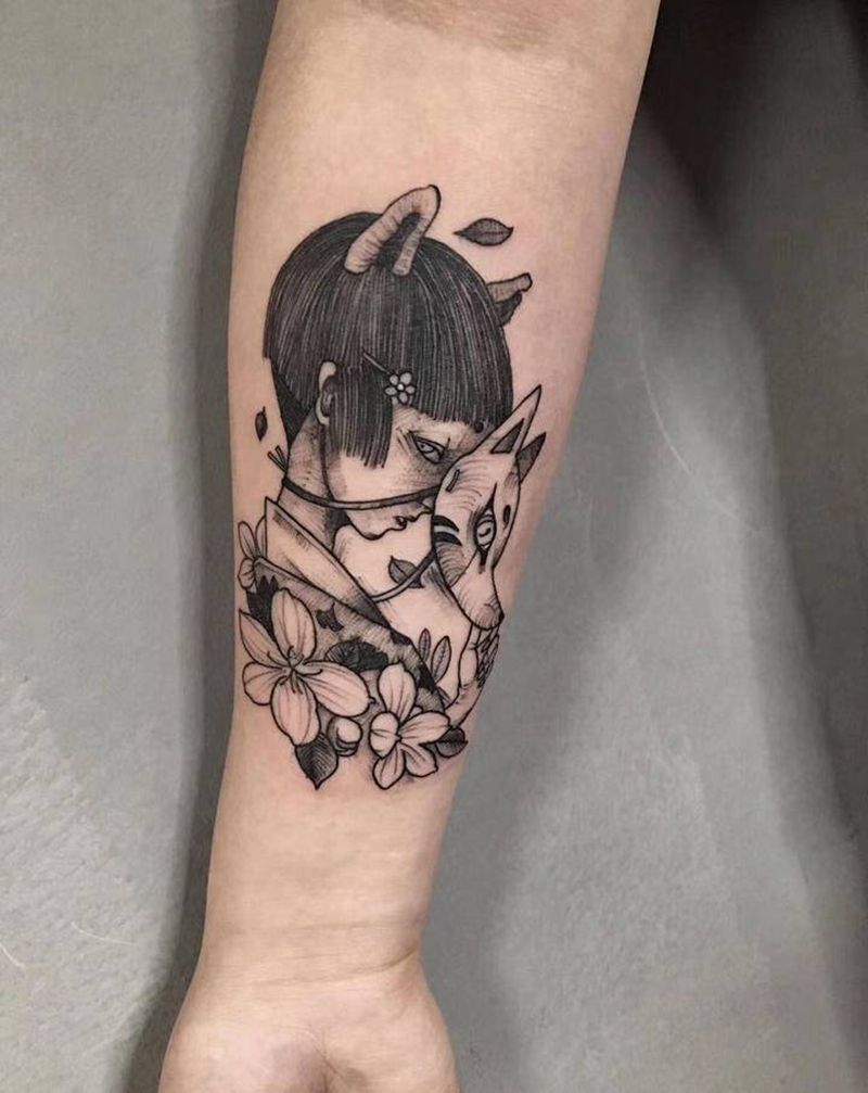 不知道是谁纹身图片_手臂点刺纹身图案