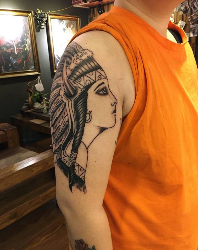 印第安纹身图片_手臂纹身图案