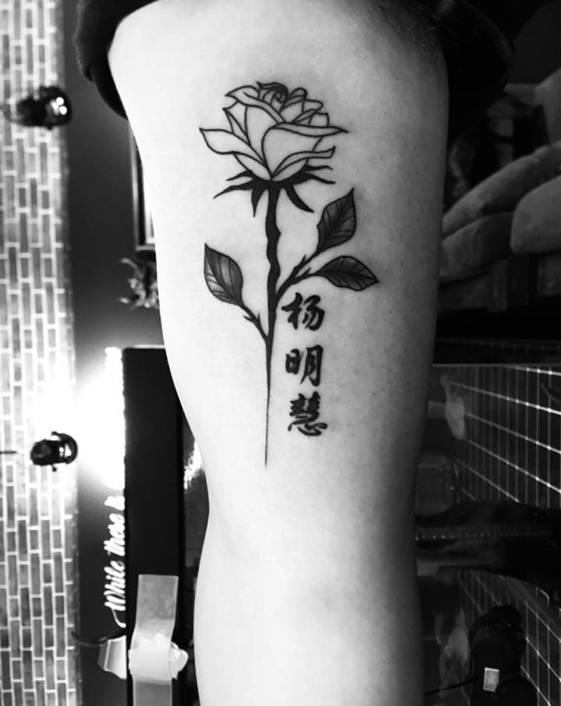 玫瑰花纹身图片_手臂纹身图案