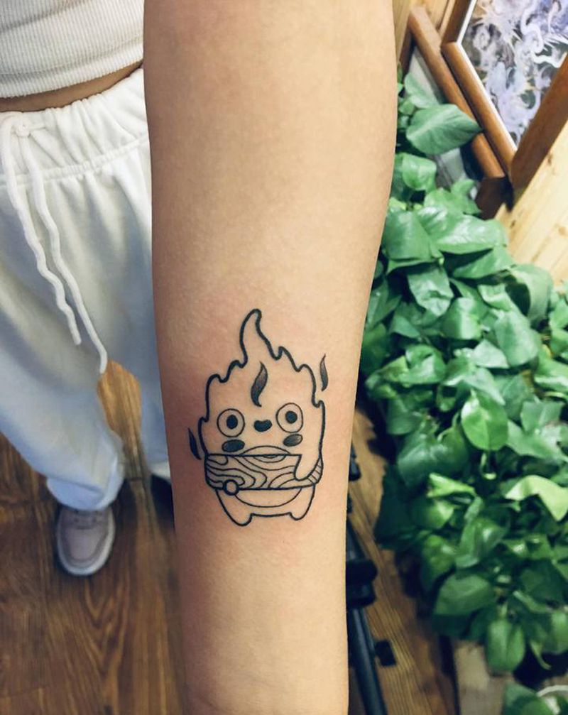 火苗纹身图片_手臂纹身图案