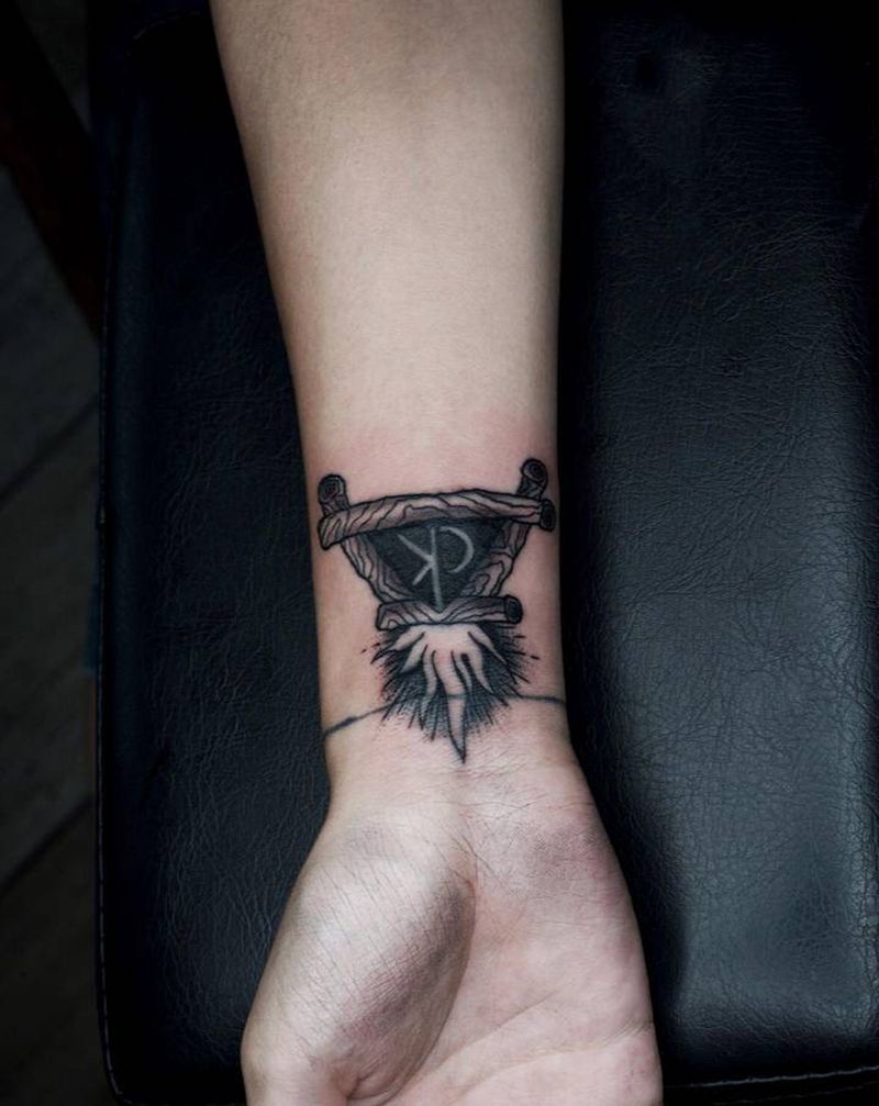 遮盖添加纹身图片_手臂几何纹身图案