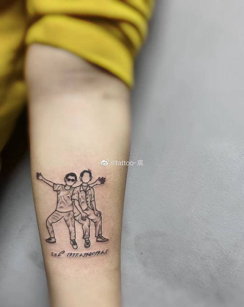 恋简笔画纹身图片_手臂纹身图案