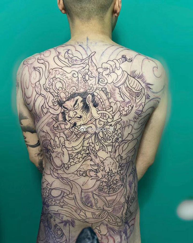 四大天王（魔礼青）纹身图片_手臂背部纹身图案