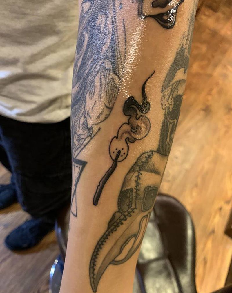 火柴棍纹身图片_手臂纹身图案